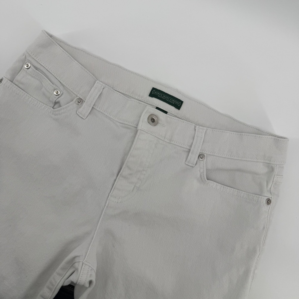 Lauren Jeans Company Ralph Lauren Women Modern Straight White Denim Jeans Size 8